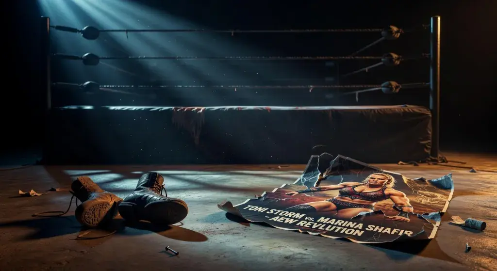 Ronda Rousey appears in ring after Toni Storm vs Marina Shafir at AEW Revolution